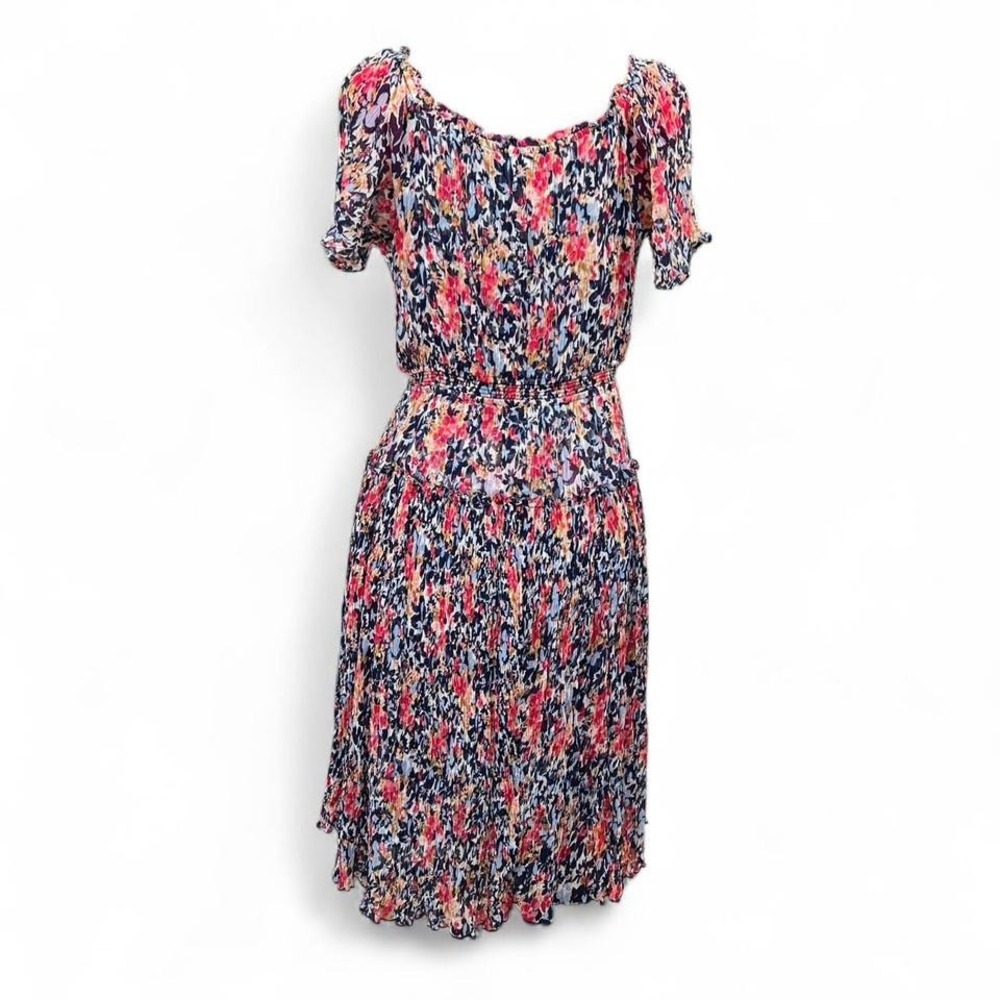 Sundance multicolored cotton floral crinkle midi dress elastic waist PS - Picture 5 of 8